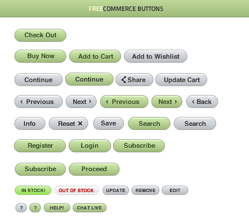 Free set of eCommerce Buttons